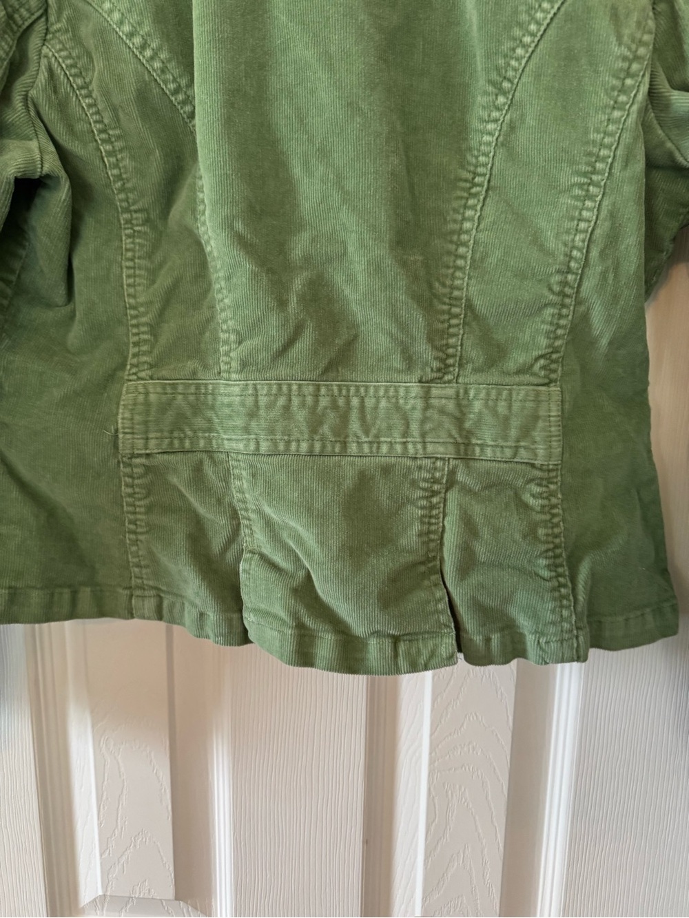 St. John’s Bay Petite Sage Green Corduroy Blazer Jacket Stretch Cotton Large - Picture 6 of 8